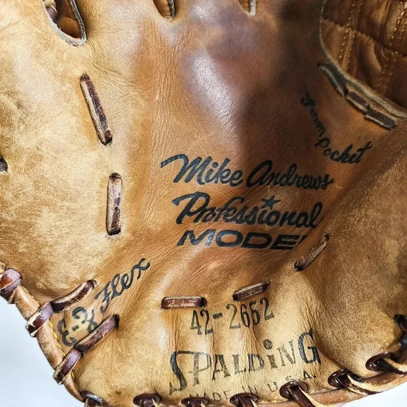 Vintage Spalding Professional Model Baseball Glove Full Back Mike Andrews LHT - Picture 10 of 12